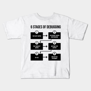 Programmer T-shirt - 6 Stages Of Debugging Kids T-Shirt